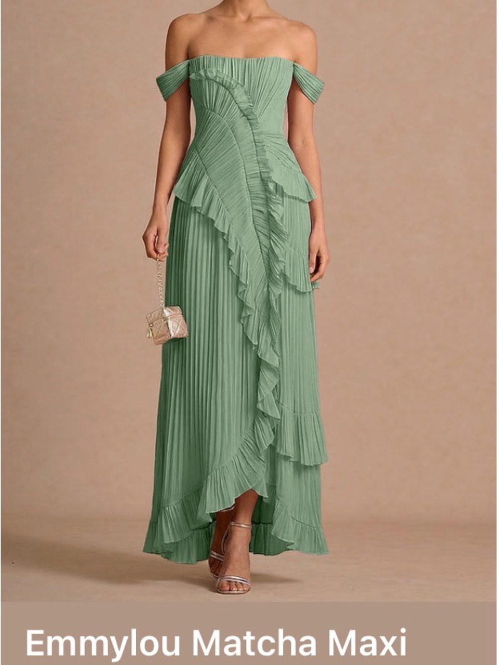 Azazie emmylou matcha maxi dress